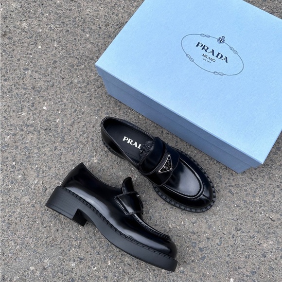 Prada Glossy Black Women's Loafers - Picture 2 of 5